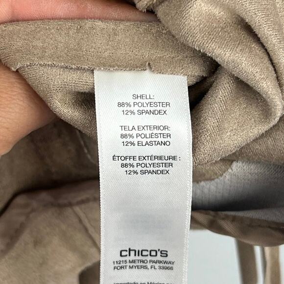 Chico's tan faux suede fringe vest festival womens size 2 US: Large - Picture 7 of 8